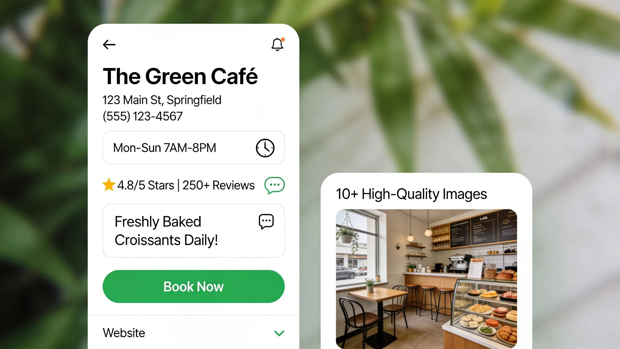 Well-optimized Google My Business profile featuring business details and customer engagement